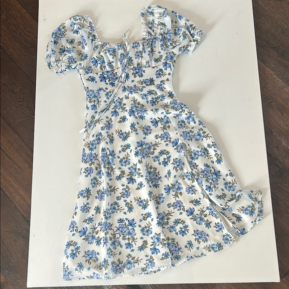 SHEIN Dresses & Skirts - Floral Blue and White Midi Dress- M